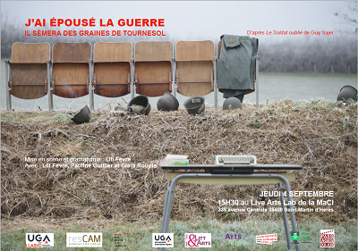 Présentation du projet de recherche-création "J’ai épousé la guerre" par Lili Fevre (doctorante, lab. Passages XX-XXI, Université Lumière Lyon 2)